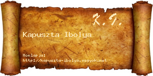 Kapuszta Ibolya névjegykártya